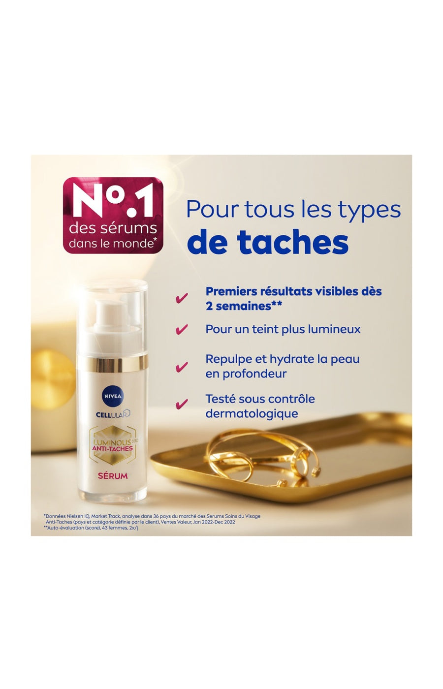 Sérum anti-tâches & anti-âge - Luminous - Acide hyaluronique - Visage - 30ml