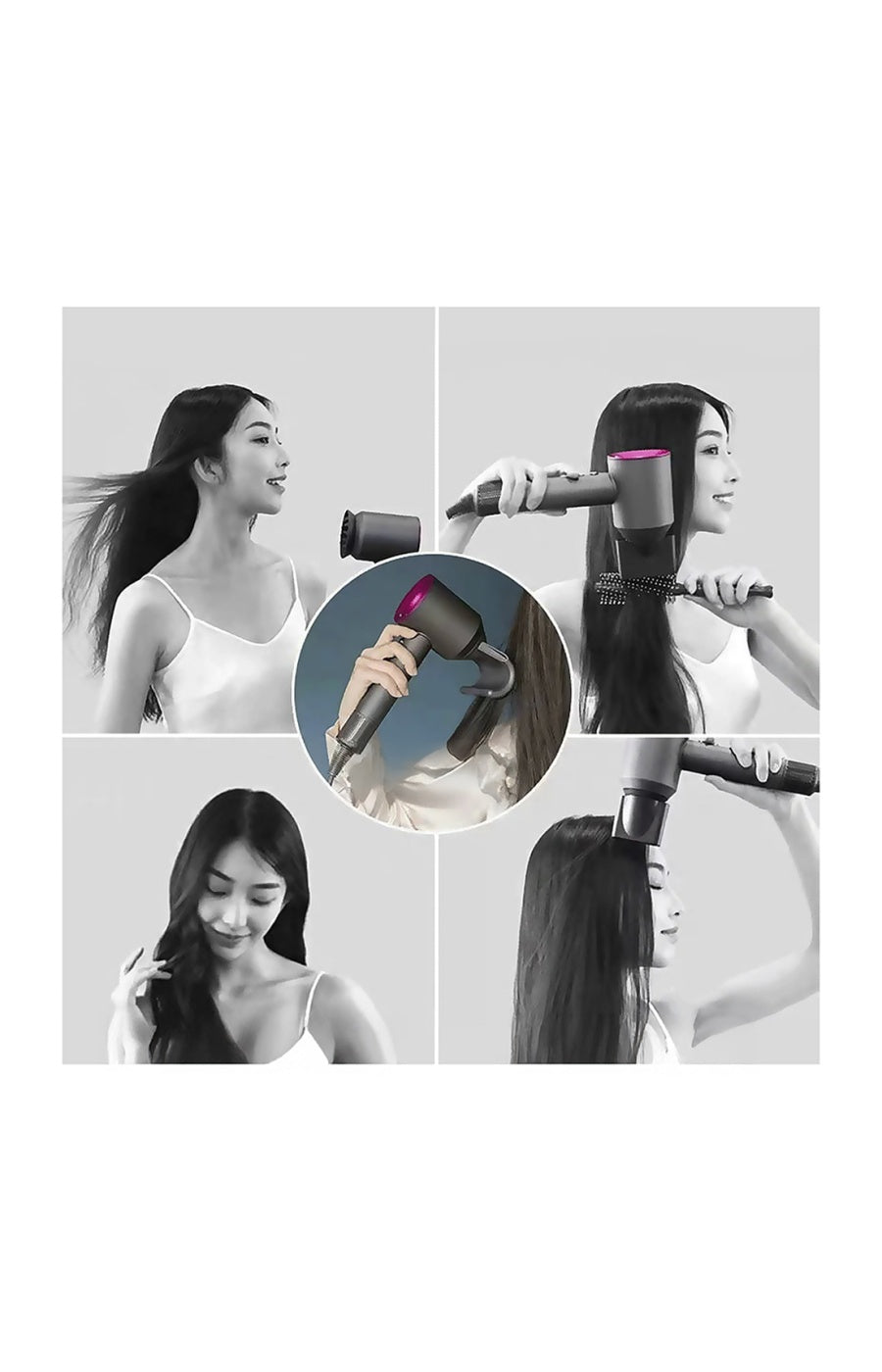 Sèche-cheveux ionique - 1600 W - Noir