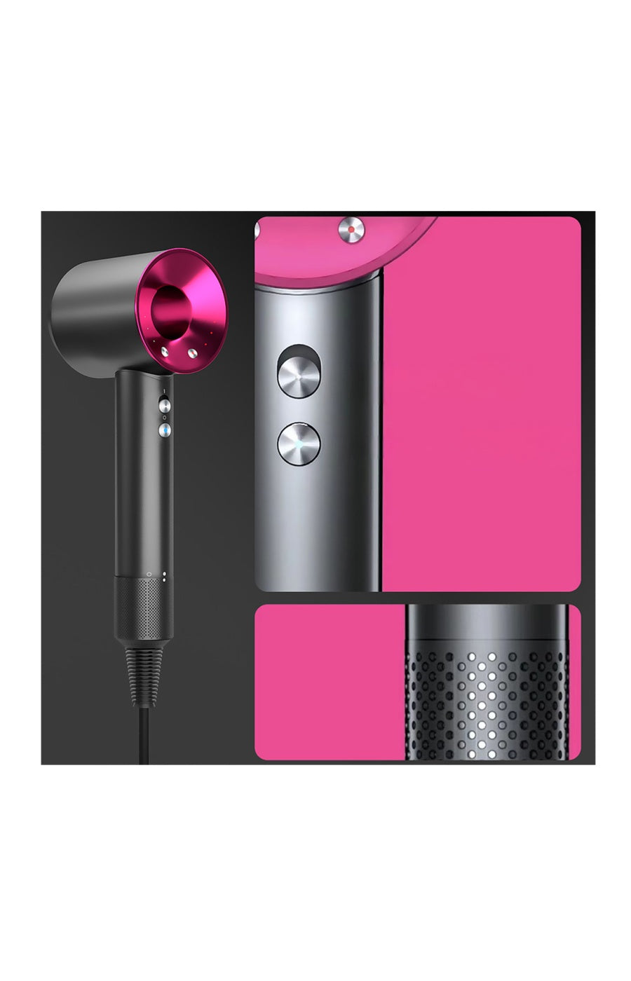 Sèche-cheveux ionique - 1600 W - Noir