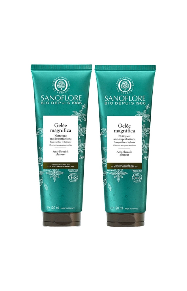 Pack gelée nettoyante bio - Magnifica - Acide salicylique - Peaux mixtes à grasses - 2 x 120 ml