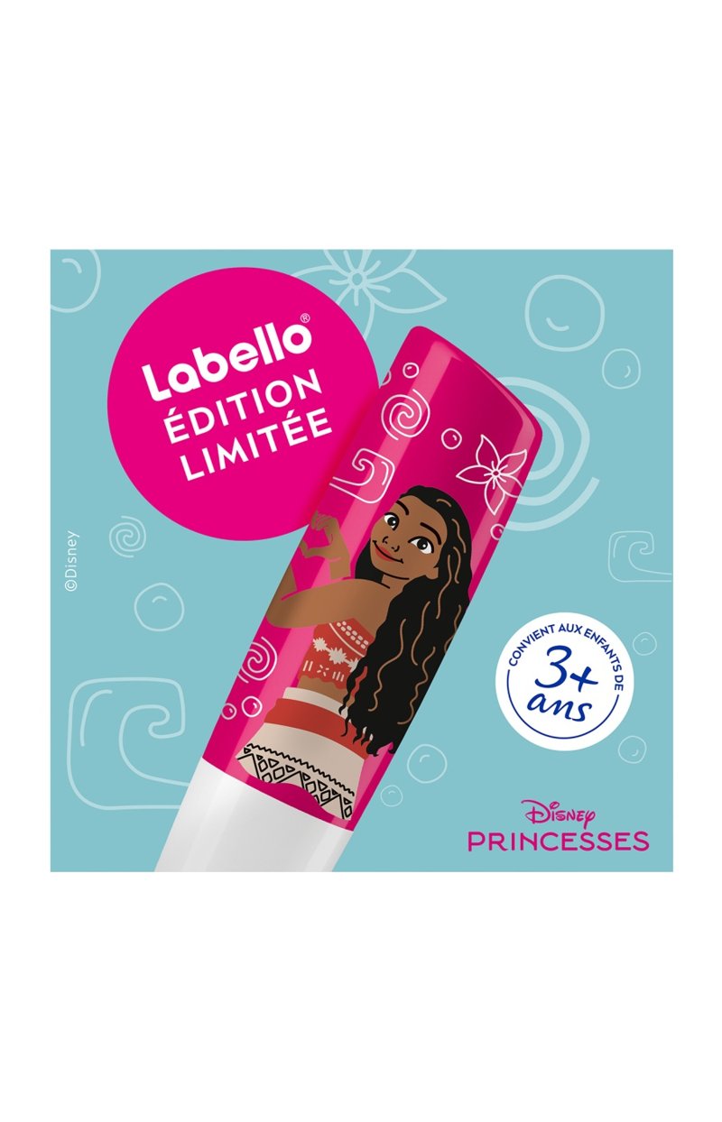 2 baumes à lèvres - Labello - Disney Princesse - Pastèque - Vaiana - 4,8 g
