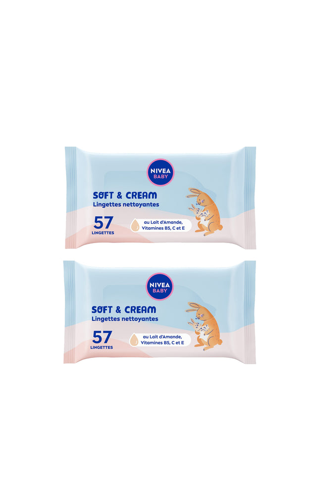 2 paquets de lingettes nettoyantes multi-usages - Soft & Cream - Bébé
