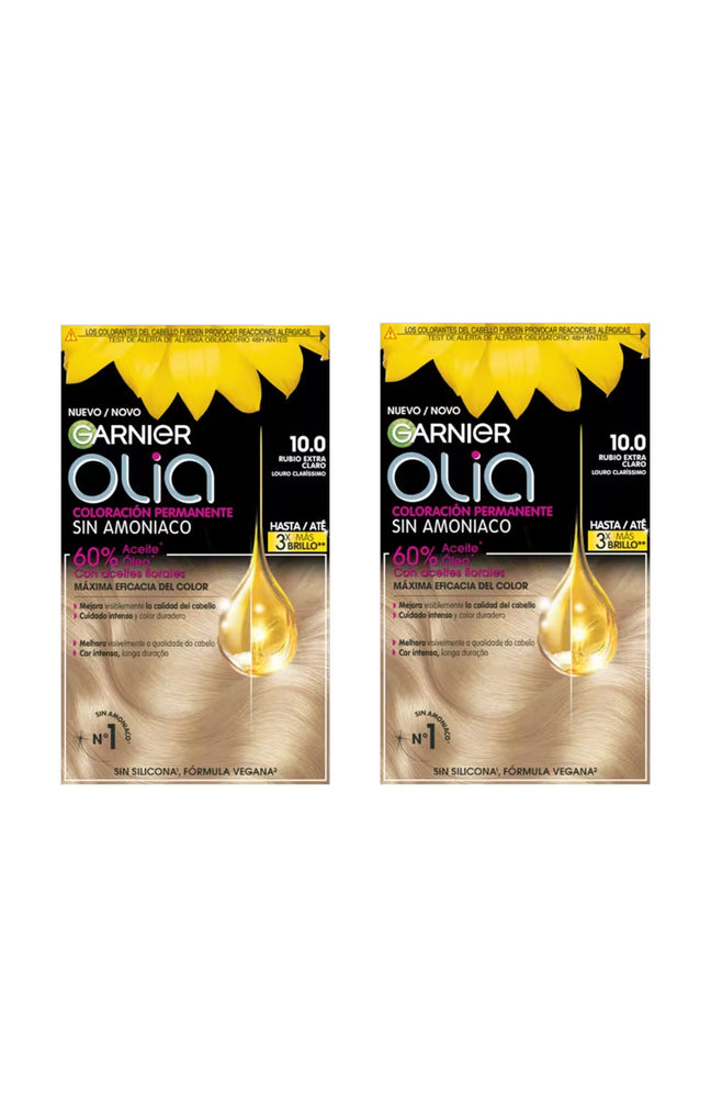 2 kits coloration permanente - Olia - 10.0 Blond très clair