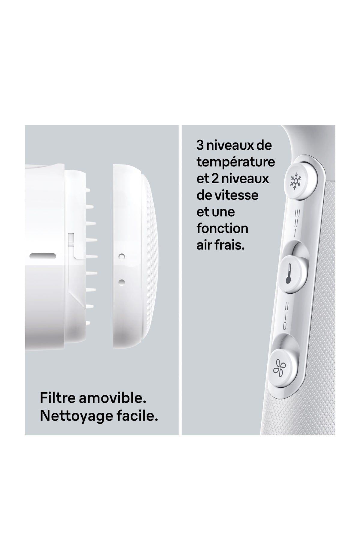 Sèche-cheveux - 2200 W - Blanc