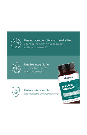 Cure vitalité, énergie & défenses immunitaire - Spiruline vitamine C - 45 jours