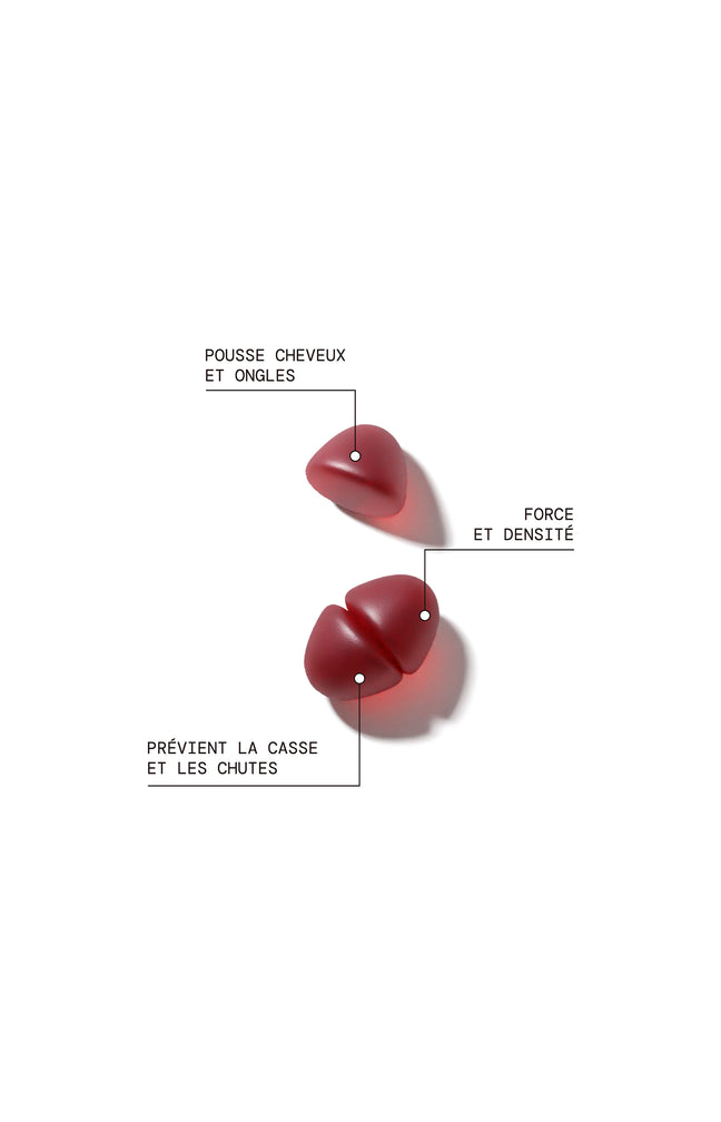 Cure gummies cheveux & ongles - Framboise - Sans sucres - 3 mois
