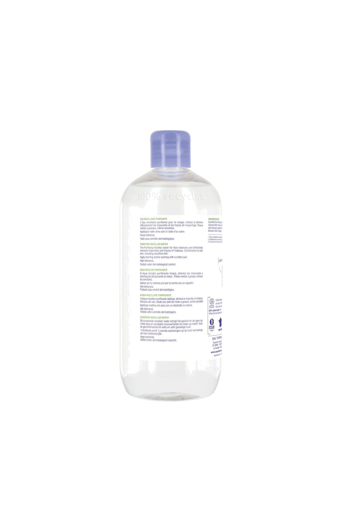 Eau micellaire purifiante bio - Pure - Peaux mixtes à grasses