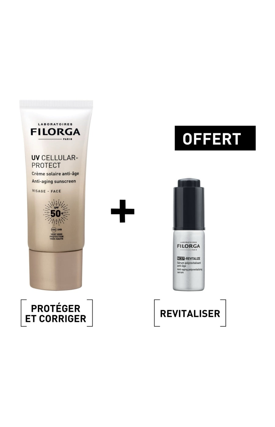 Crème solaire SPF50+ & sérum polyrevitalisant - UV Cellular Protect - 40 ml