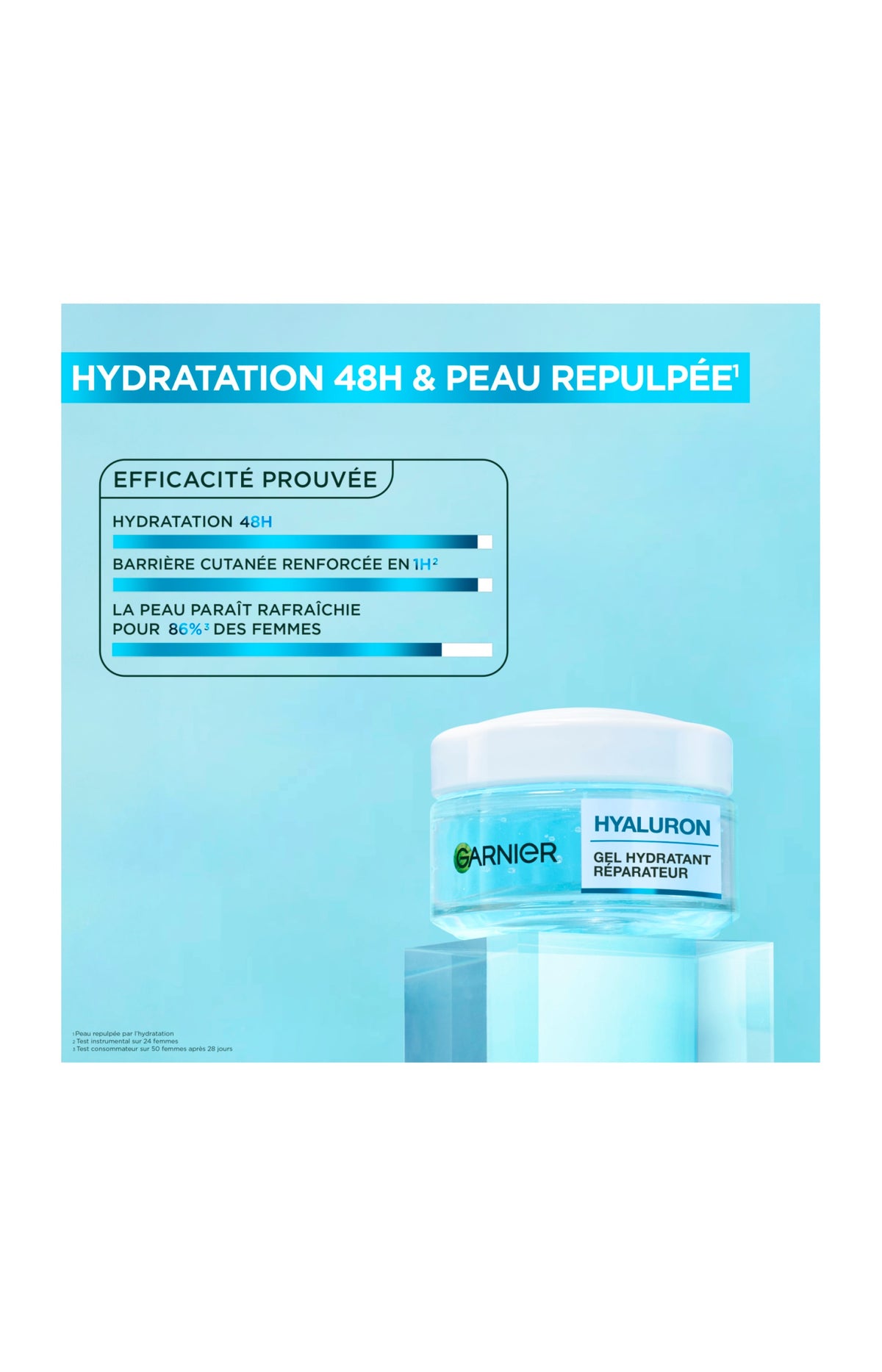 Gel crème hydratant réparateur - Acide hyaluronique - 50 ml