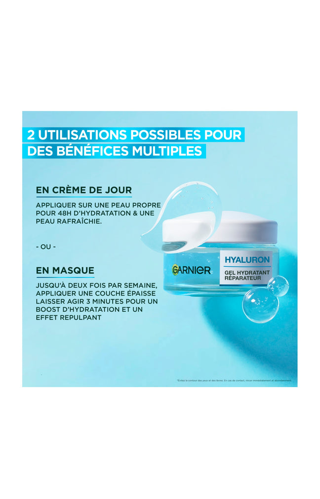Gel crème hydratant réparateur - Acide hyaluronique - 50 ml