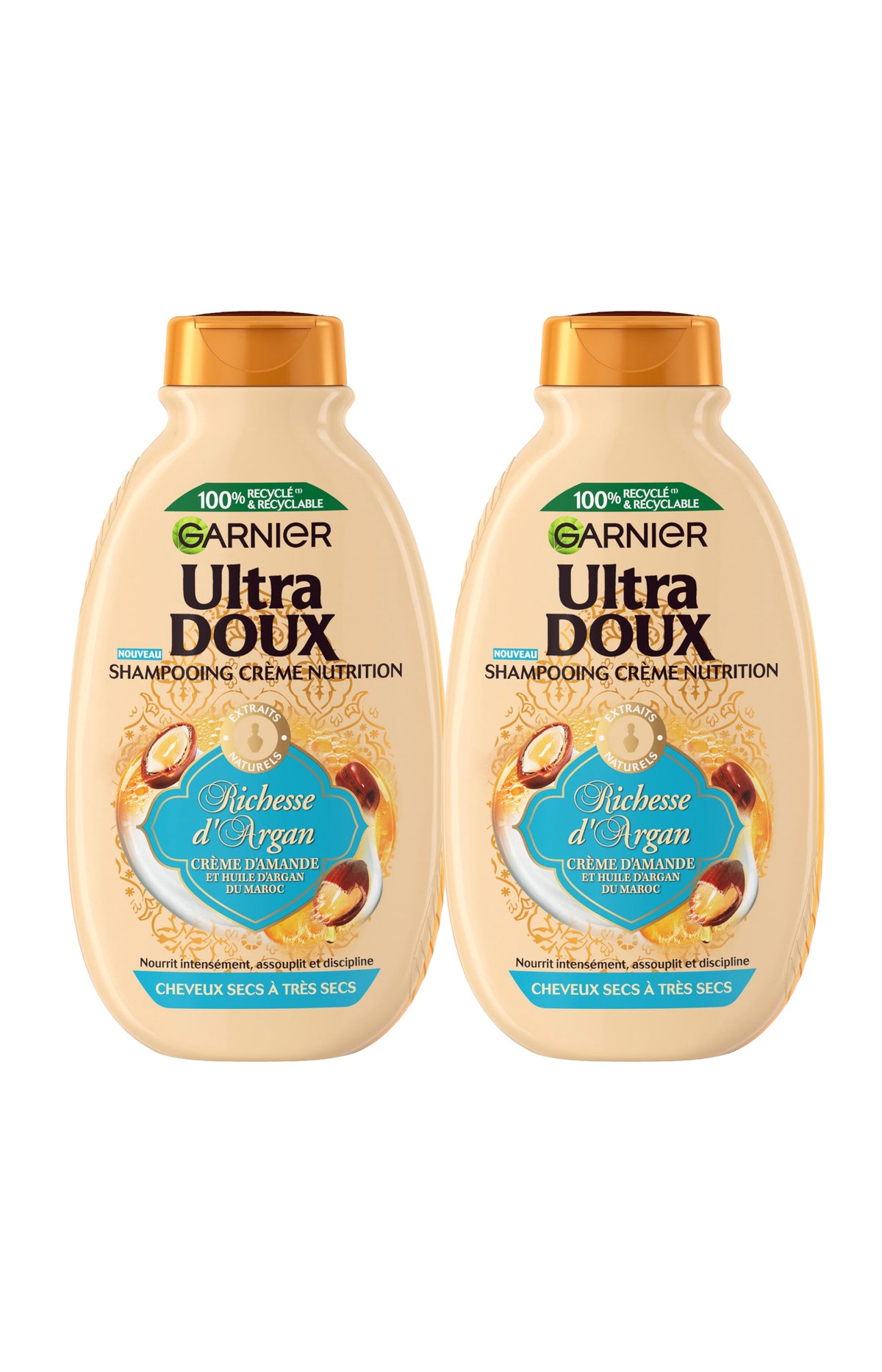 2 shampoings crème nutrition - Cheveux très secs - 250 ml