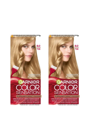 2 colorations permanentes - 8.0 Blond Clair - Color Sensation