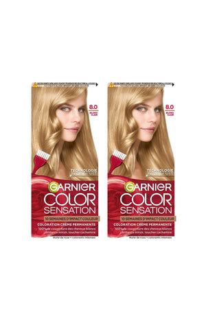 2 colorations crèmes permanentes - 8.0 blond clair