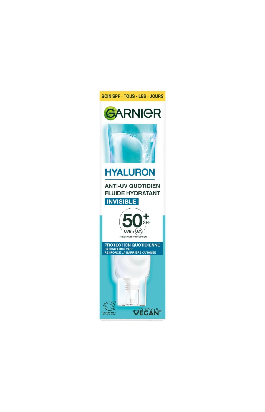Fluide hydratant invisible SPF50+ - Acide hyaluronique - 40 ml