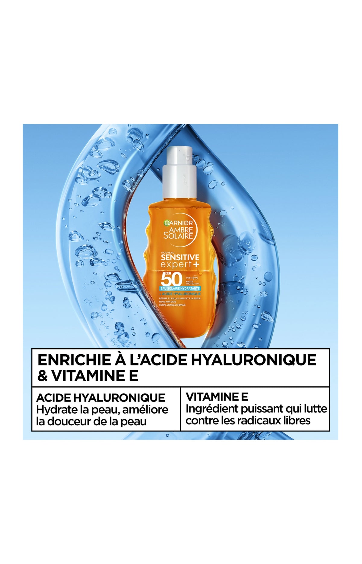 Eau solaire SPF50 - Sensitive Expert - 150 ml