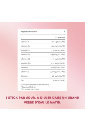 Sticks à boire anti-rides - Beauté miracle - Acide hyaluronique - 14 jours