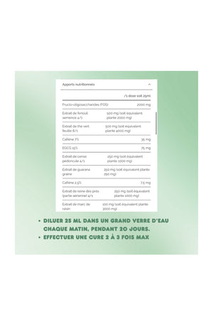 Sirop brûleur de graisse express - Guarana & thé vert - 20 jours
