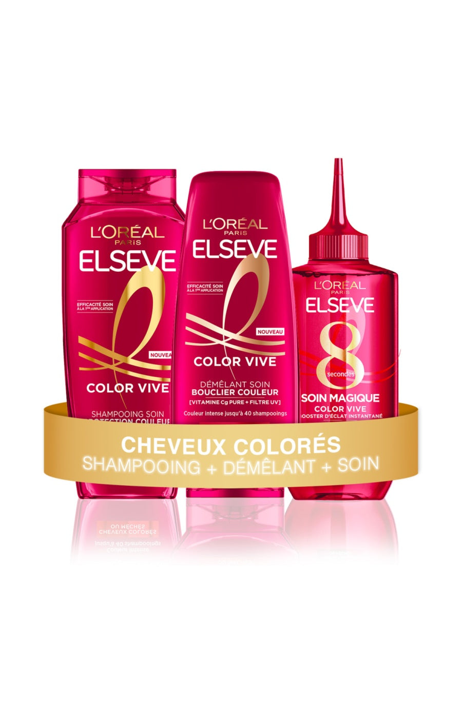 Elsève Color Vive Rouge – Le lot de 3 pour sublimer les nuances rousses et cuivrées