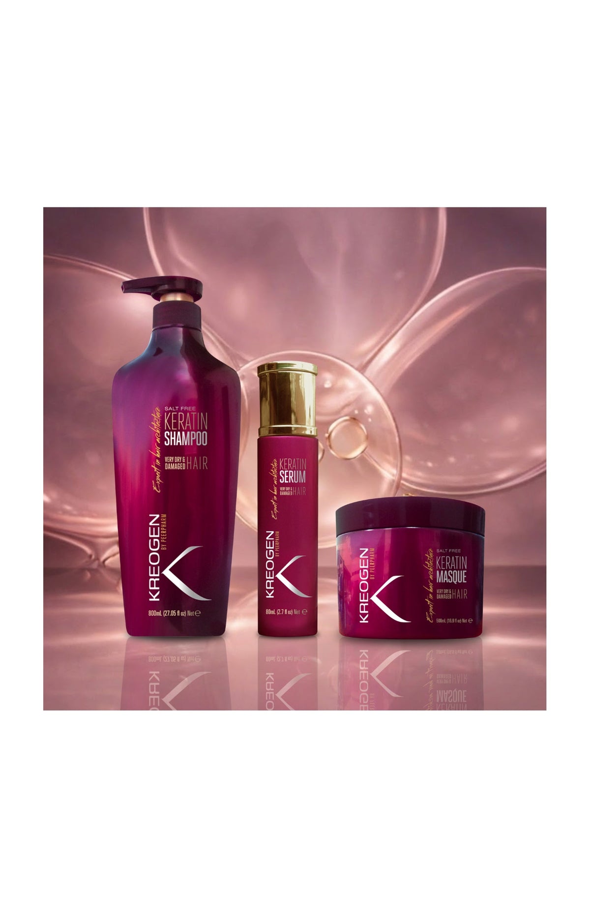 Routine répatrice - Shampoing, masque & sérum - Kératine - Cheveux très secs et abîmés