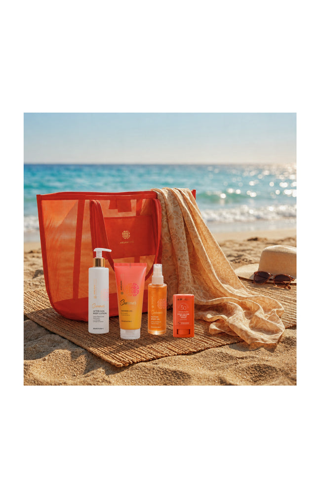 Sac de plage Summer Glow Body & Sun Care - Éclat, protection & hydratation - 6 produits