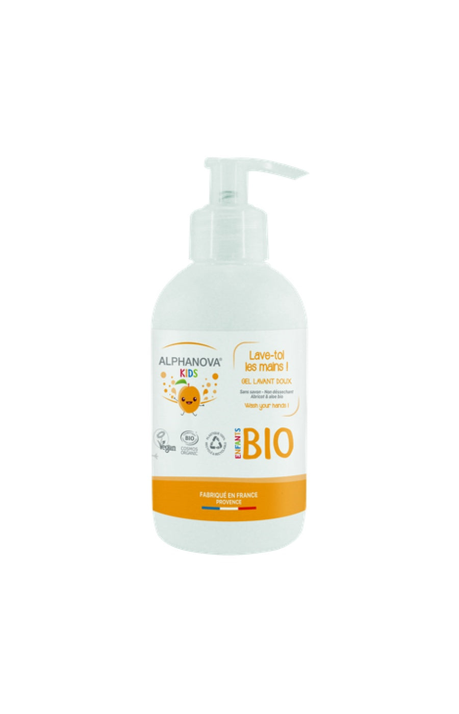 Gel lavant mains bio - Abricot - Enfants - 250 ml