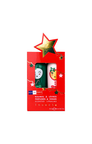 Coffret baumes à lèvres parfumés - Sucre d'orge & cerise Noël - 2 produits