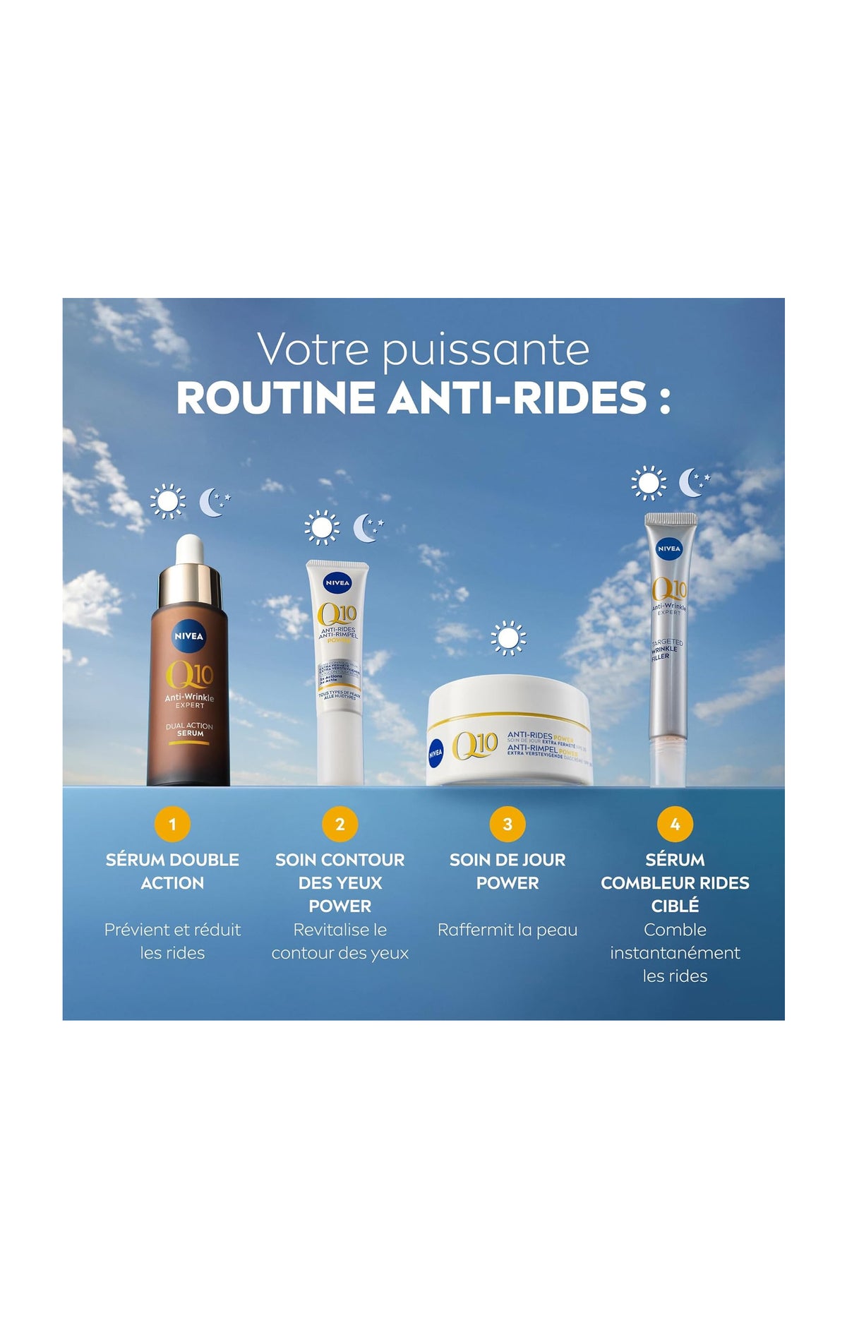 Coffret duo Q10 Anti-Rides Expert - Combleur instantané + soin de jour anti-rides et fermeté SPF 30