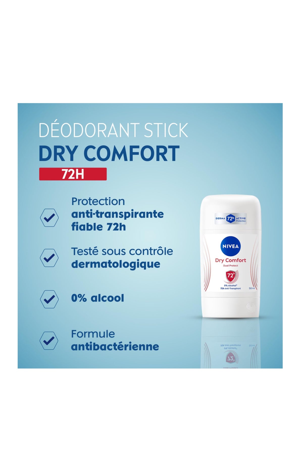 2 déodorants stick 72 h - Dry Comfort - 50 ml