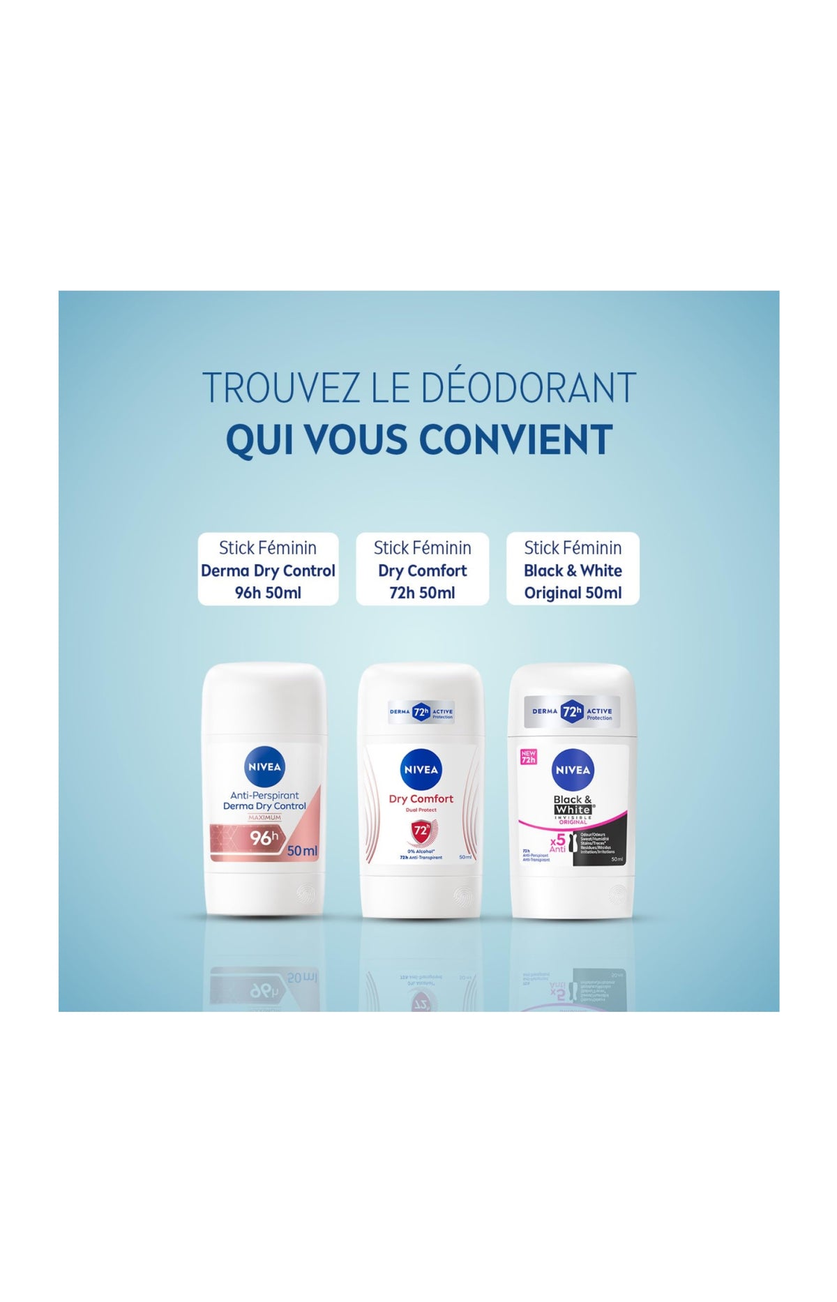 2 déodorants stick 72 h - Dry Comfort - 50 ml