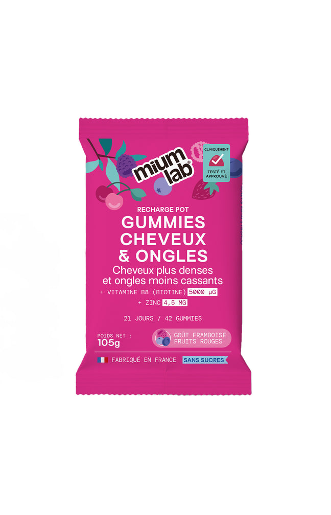 Recharge - Gummies Cheveux et Ongles - Pousse et renforcement - 1 mois