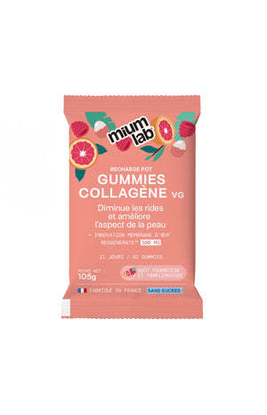 Recharge - Gummies Collagène - Diminue les rides - Framboise & pamplemousse - 1 mois