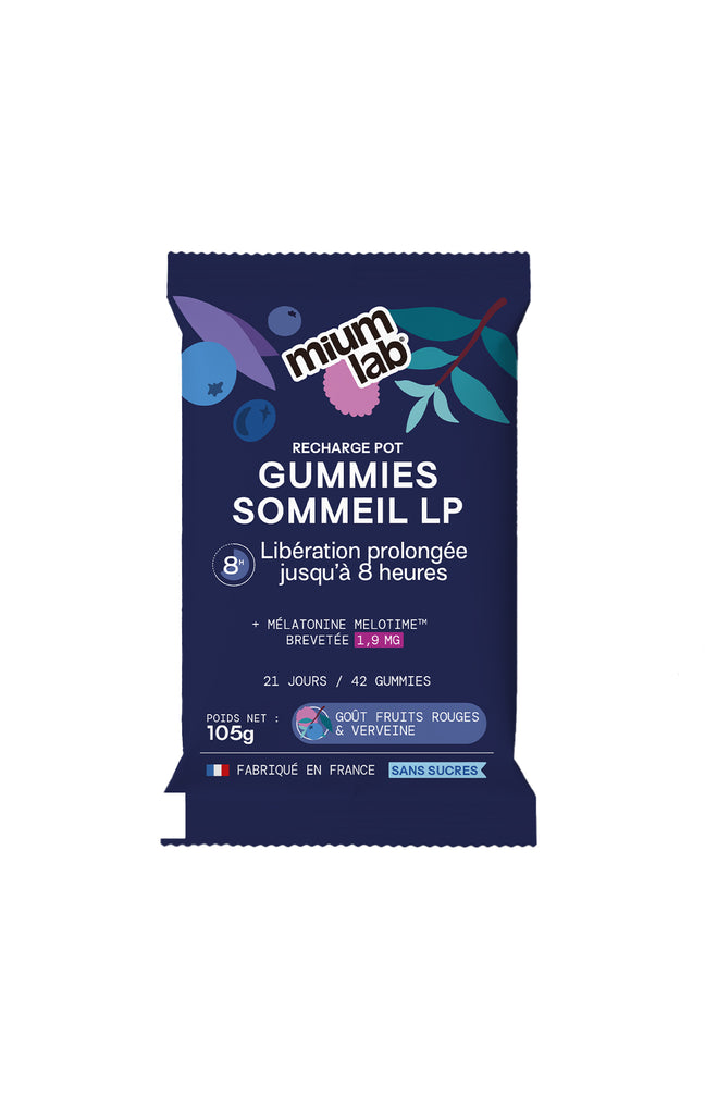 Recharge - Gummies Sommeil -  Anti réveils nocturnes - Fruits rouges et verveine - 1 mois