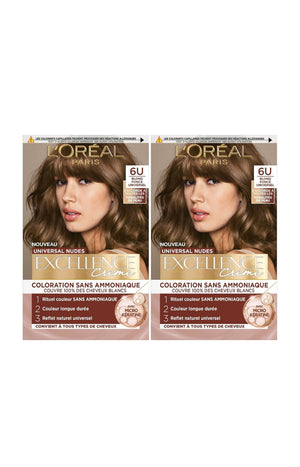 2 colorations permanentes - Excellence crème - 6U Blond foncé universel