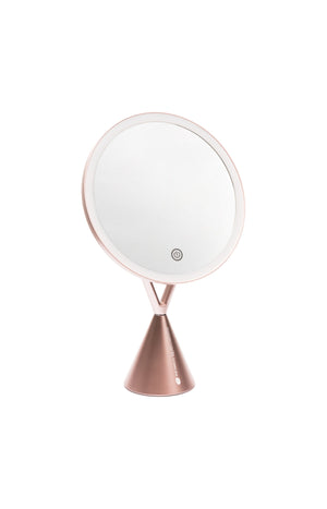 Miroir maquillage LED - Grossissement 5x - Rose gold