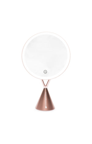 Miroir maquillage LED - Grossissement 5x - Rose gold