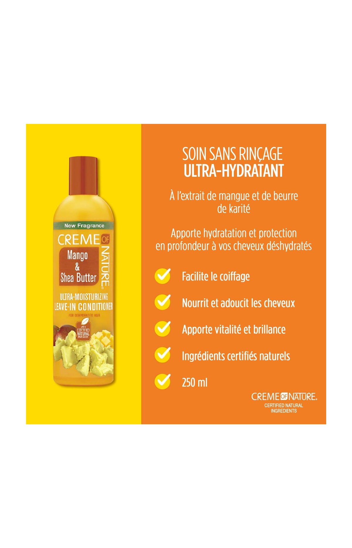Après-shampoing ultra nourrissant - Mangue & Karité - Cheveux déshydratés - 350 ml