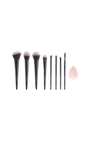 Coffret pinceaux & éponge - Visage & yeux - 9 produits