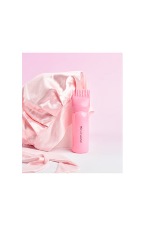 Applicateur d'huile & bonnet en satin - Rose - Cheveux
