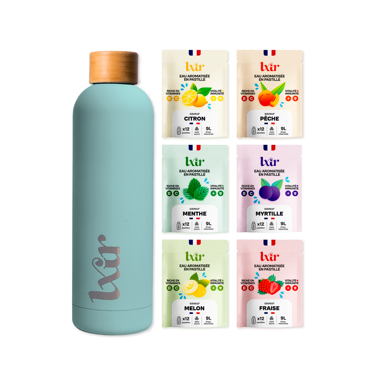 Coffret découverte + Gourde bleu