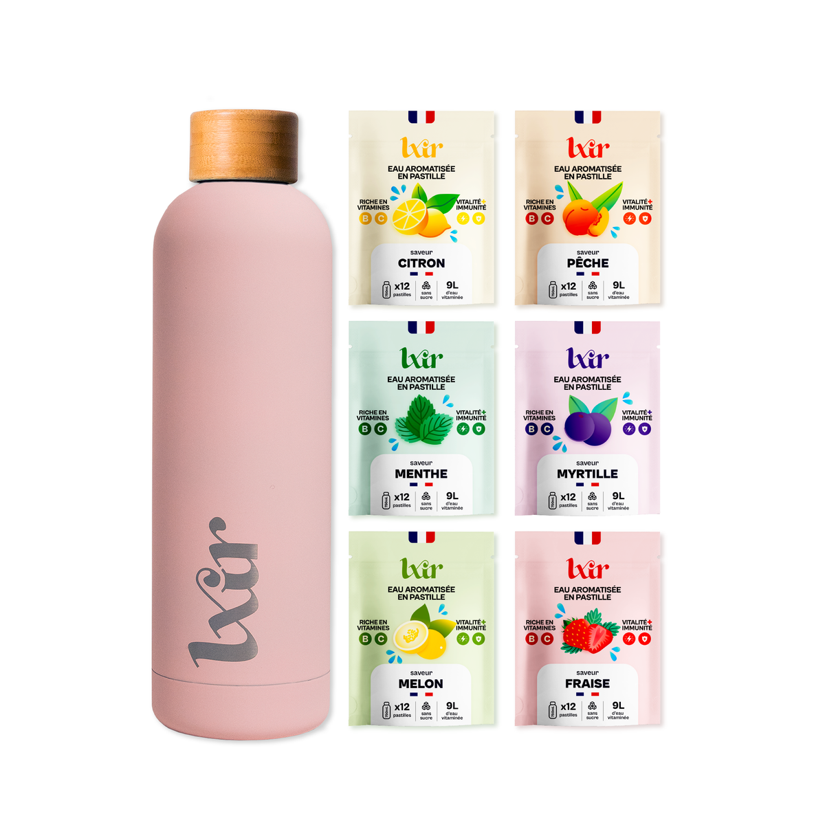 Coffret découverte + Gourde rose
