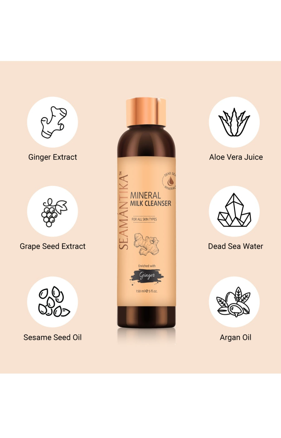 Lait démaquillant lacté - Racine de gingembre - 150 ml