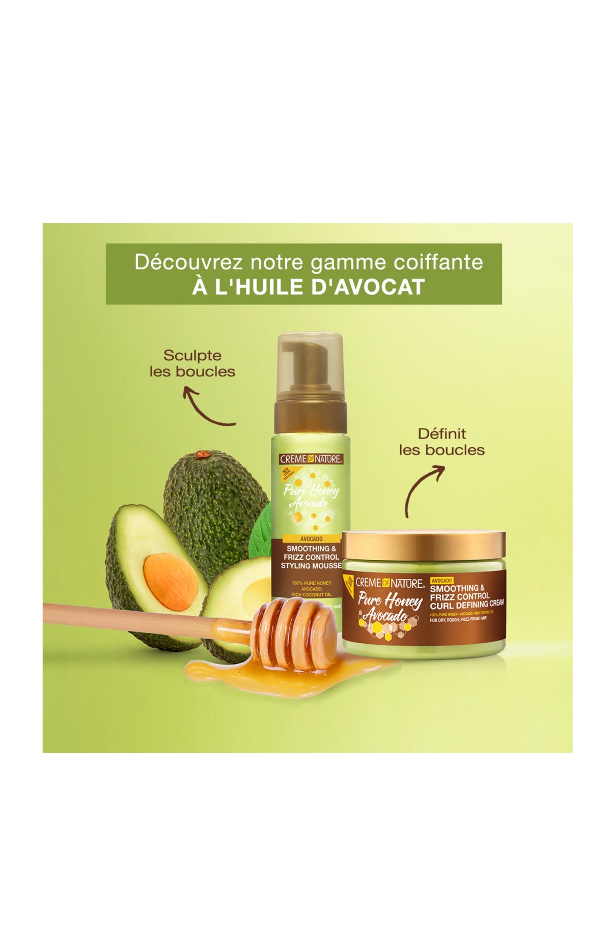 Mousse coiffante - Avocat - Cheveux frisés et texturés - 207 ml