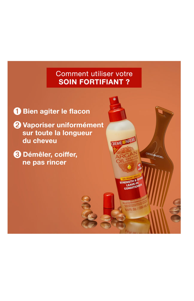 Spray fortifiant sans rinçage - Huile d'argan - 250 ml
