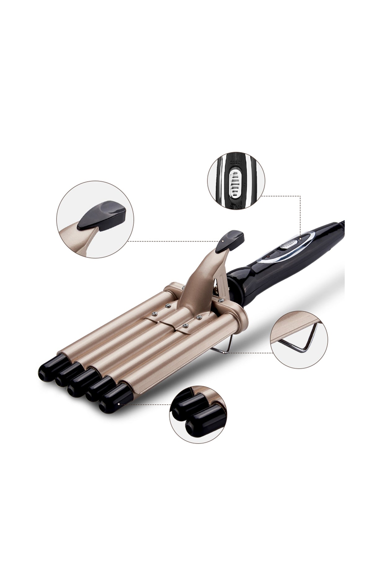 Appareil Coiffant KJ-30 - 5 accessoires, 50W - 170-220°C