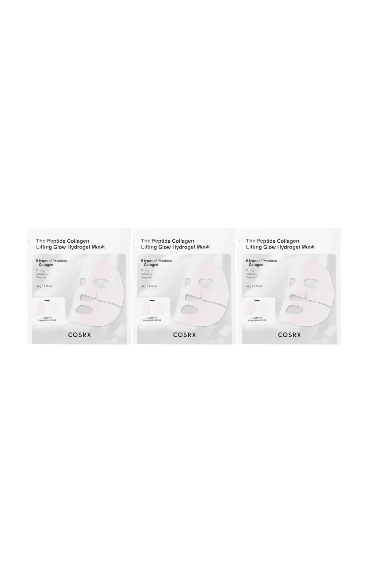 Masques hydrogel raffermissants - Peptides & collagène - 3 unités