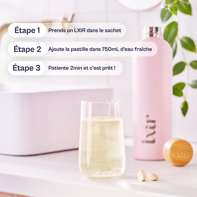 Collagène Pêche - Cure 90 jours + gourde Bleu