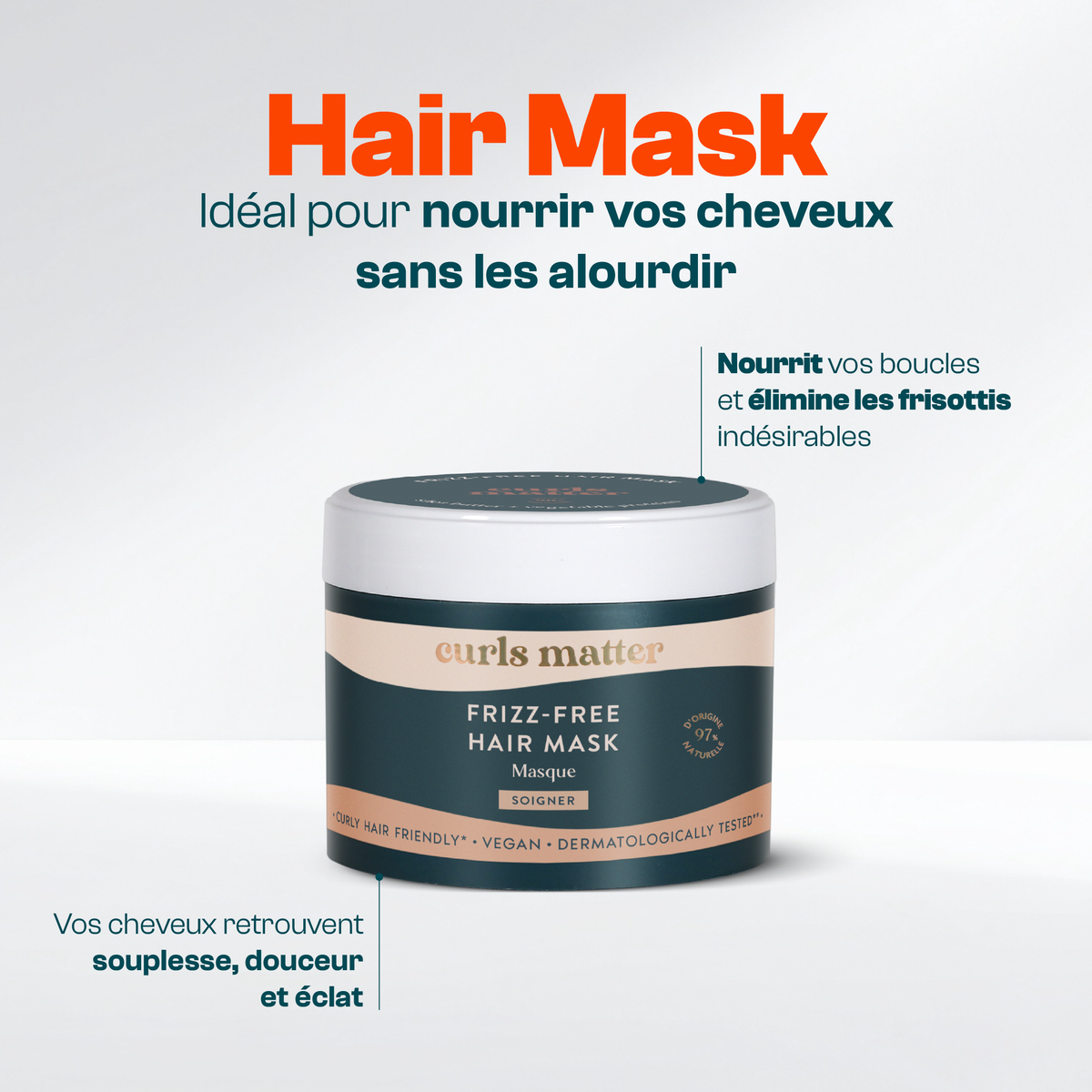 Masque Anti-Frisottis pour Cheveux Bouclés - Frizz-Free Hair Mask - 300ml
