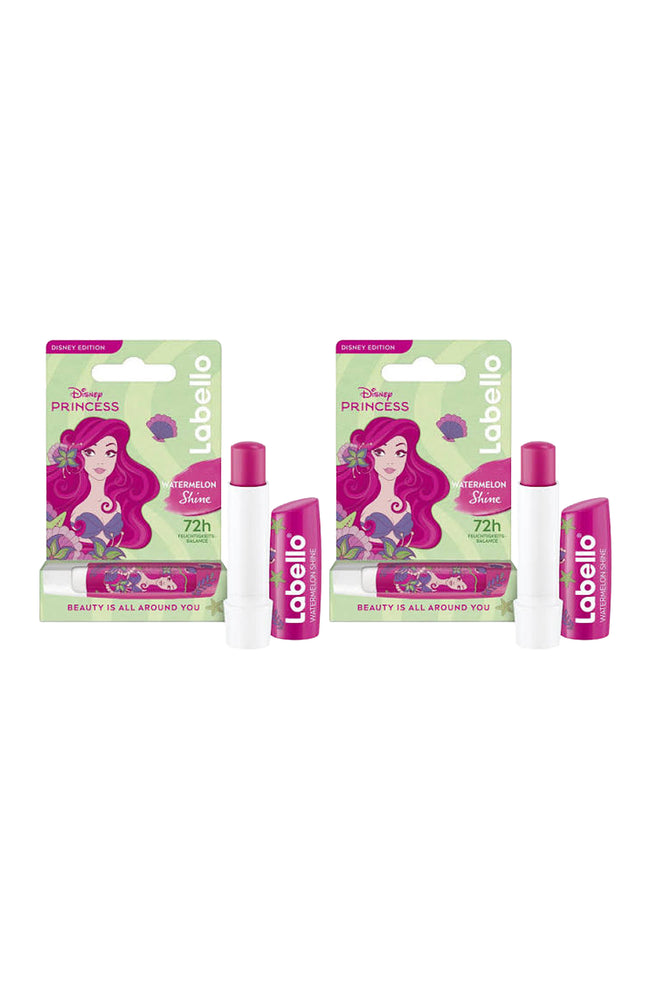 2 baumes à lèvres Labello - Édition limitée Disney Princesse 3.0 - Ariel - Watermelon
