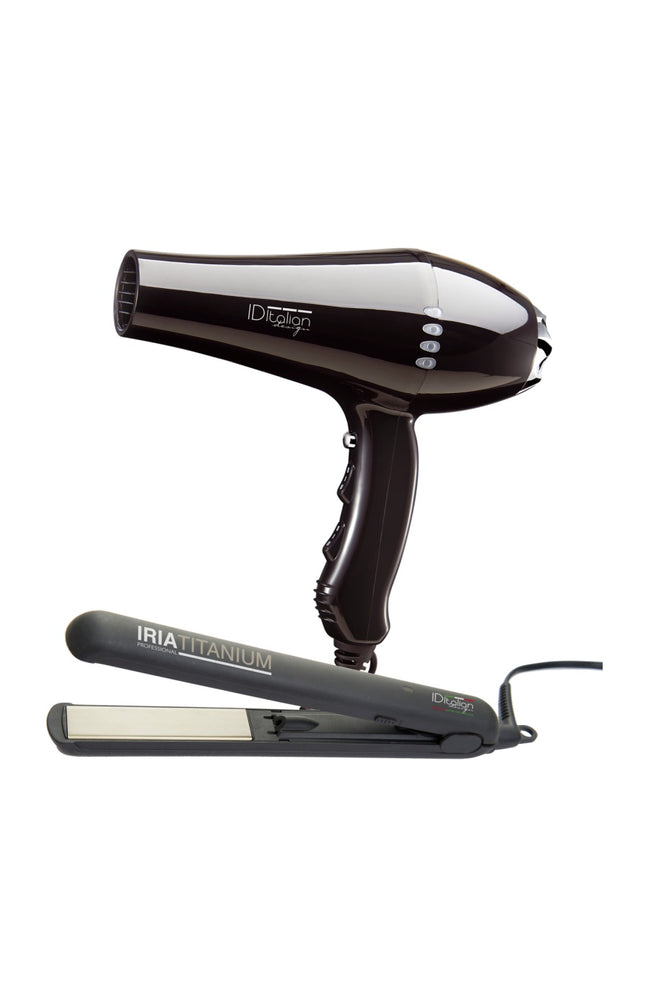 Pack Pro Sèche-Cheveux Ozone + Fer Titanium