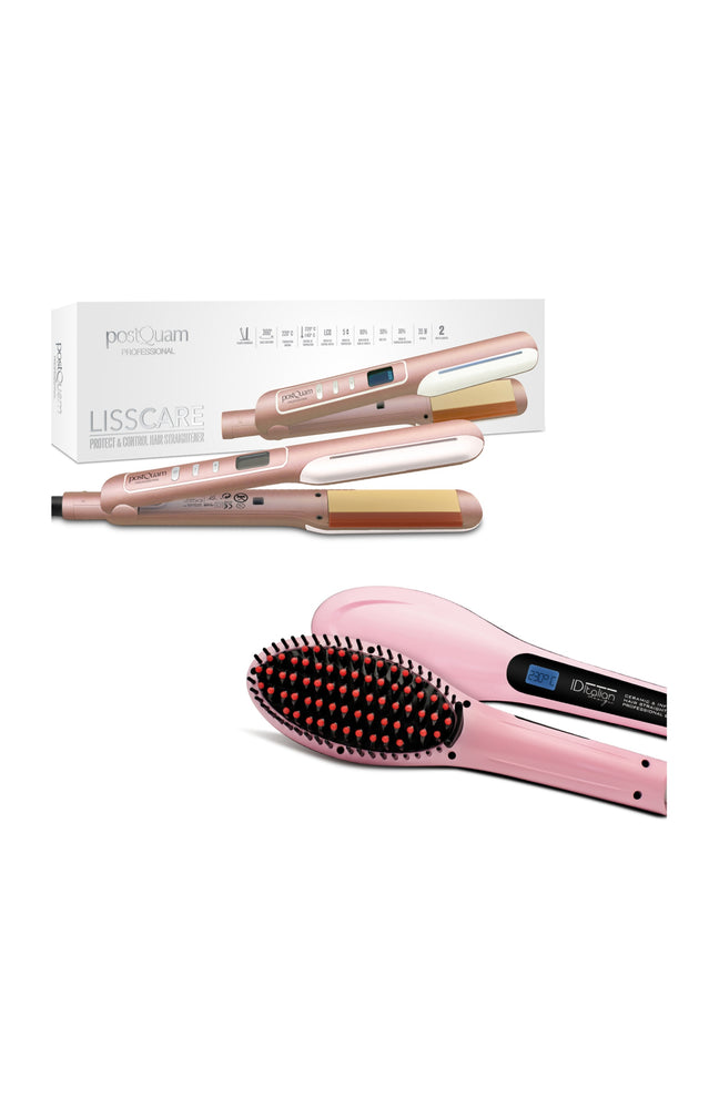 Pack Fer à Lisser + Brosse Lissante + Protecteur Thermique